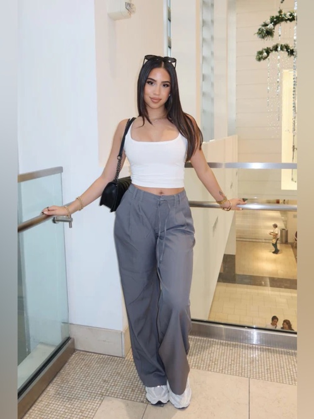 ❥𝖥𝖠𝖲𝖧𝖨𝖮𝖭𝖭𝖮𝖵𝖠: Cami Wide Leg Trouser Pant - Grey - Picture 4 of 7